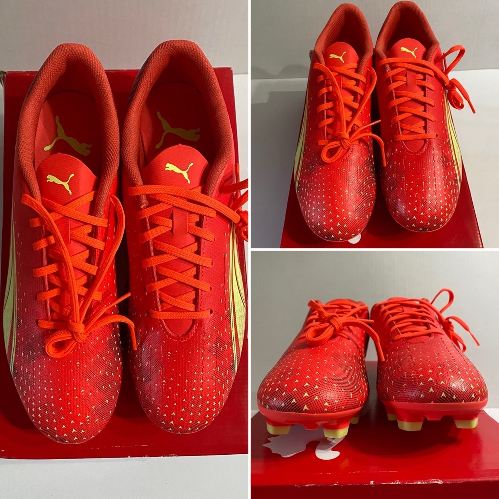 Puma, Men Size 11, Ultra Play FG/AG, Coral-Fizzy, Light-Black - Picture 6 of 14